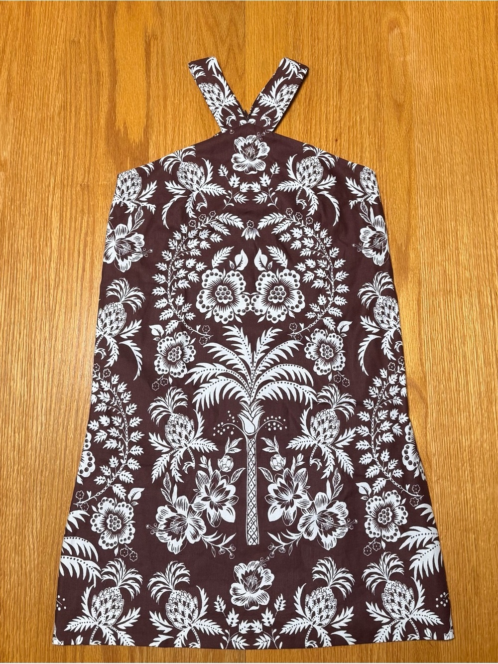 Ann Taylor Brown & White Floral Halter Mini Dress